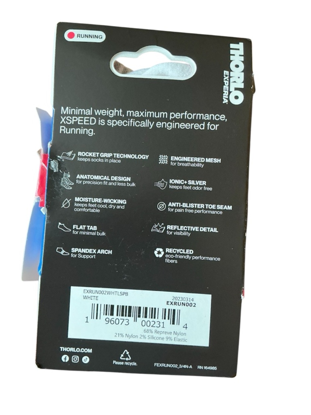 Running Socks, no show, Sz L, Thorlo Experia (3 pairs) - Picture 3 of 3